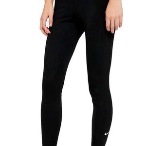 Nike Women's Black Cotton mid rise Leggings Size M Running Training Casual